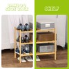 BMOSU 3-Tier Bamboo Small Shoe Rack Premium Stackable Shoe Shelf