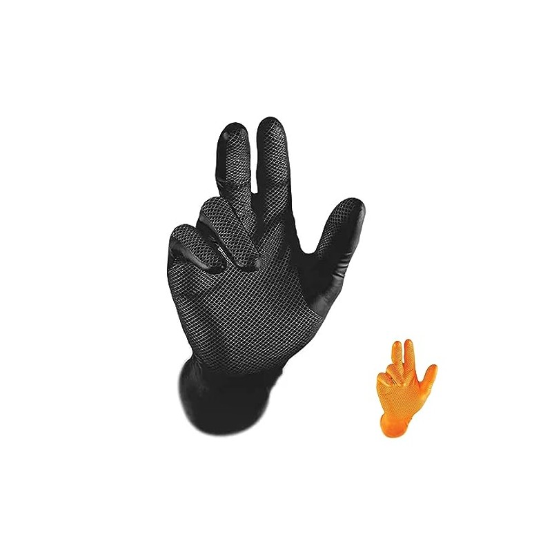 Grippaz Gloves Pack of 50, Nitrile Gloves Working Gloves Extremely