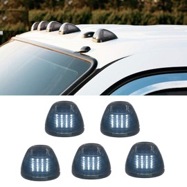 5X Luz de marcador de cabina lente ahumado con 16 luces LED white en el techo, luz de claridad superior compatible con camioneta Ford F150 F250 F350 E150 E250 E350 E450 Super Duty del año 1999 al 2016