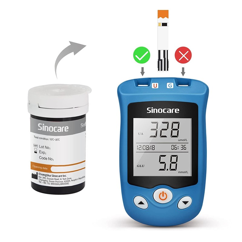 sinocare Safe AQ UG uric acid test strips 50 for