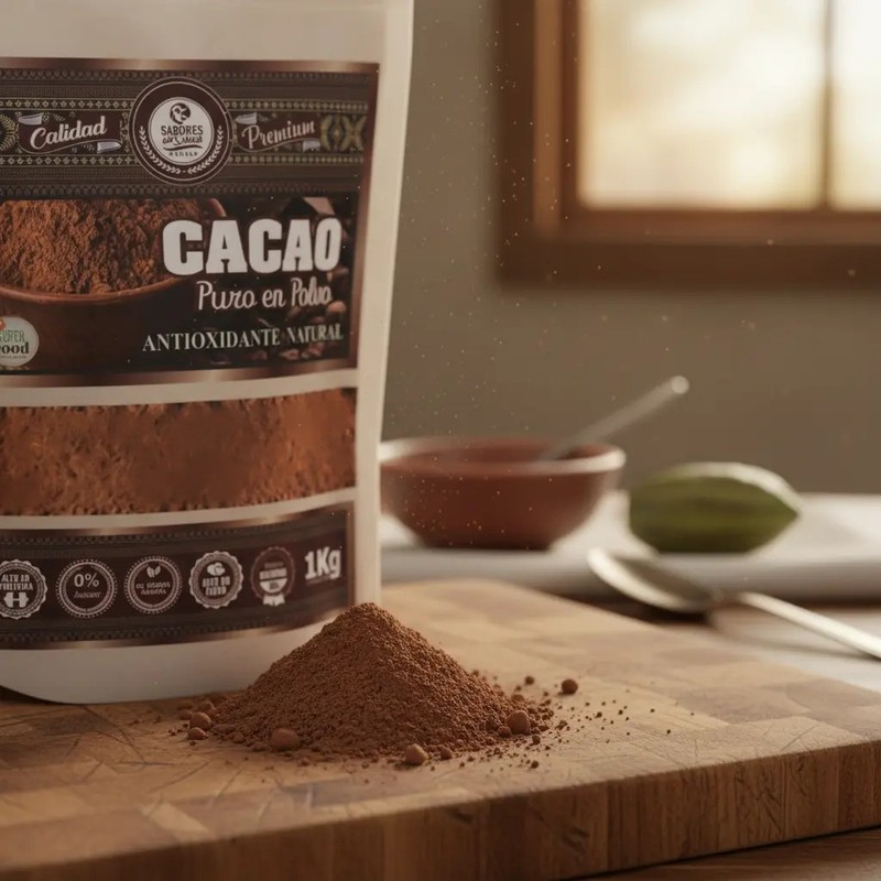 Cacao En Polvo Sin Azúcar Calidad Premium Delicioso Pack 2k