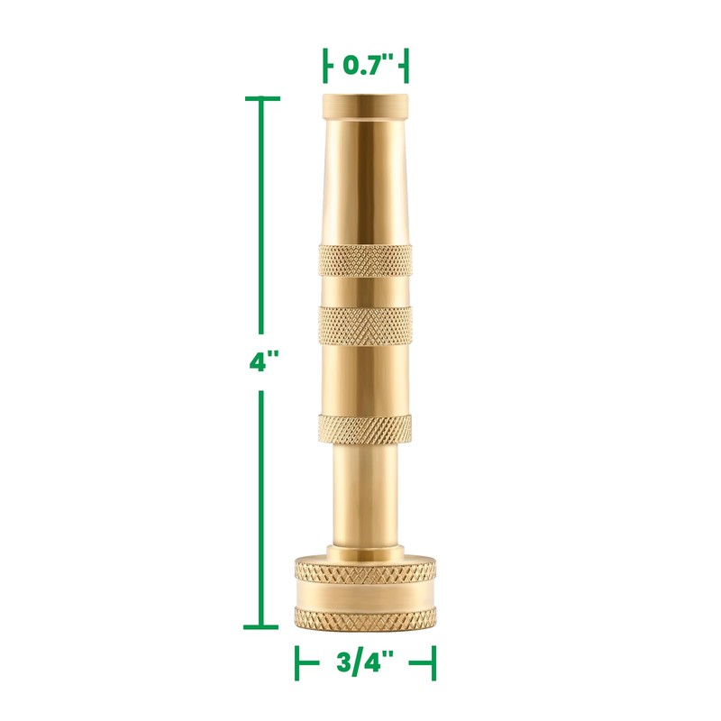 Watflow 3/4" Solid Brass Hose Nozzle - Heavy Duty High