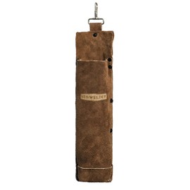 YESWELDER Flame Retardant cowhide leather welding rod holder, Thickened electrodes rod bag, Wearable Welding Electrode Storage Can
