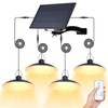 Solar Pendant Lights Outdoor IP65 Waterproof, 4 Heads Solar Powered