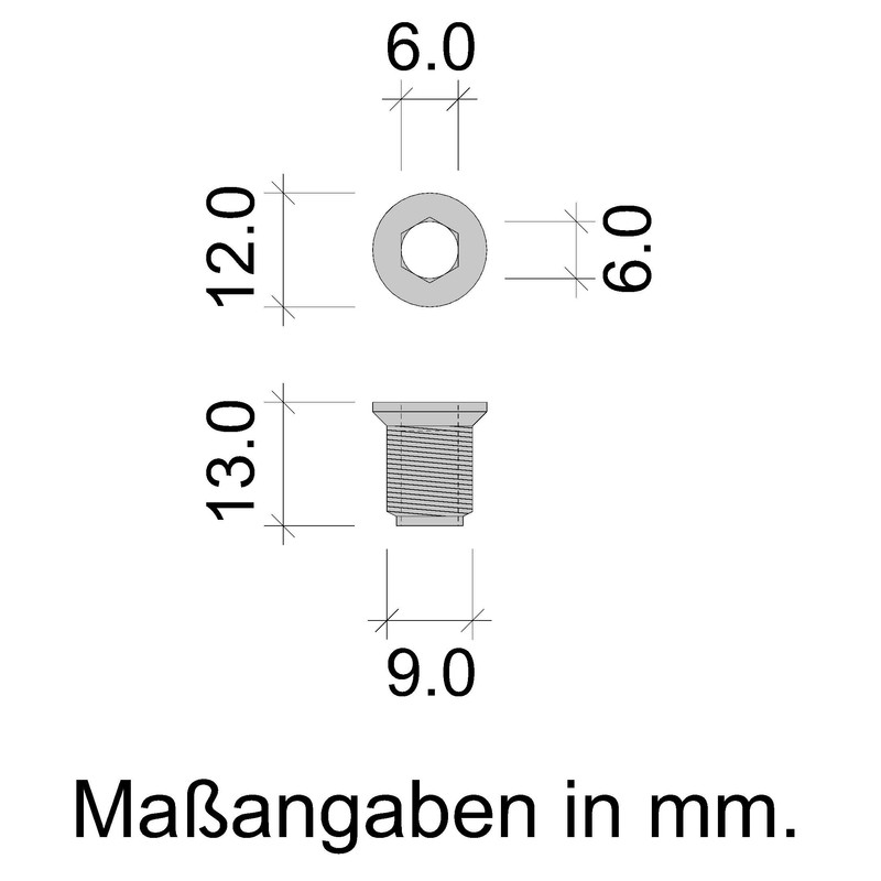 Professional screw-in sockets, screw-in nut.