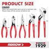 ARROW 5PCS Pliers Set, 6" Slip Joint, 7" Diagonal, 8"