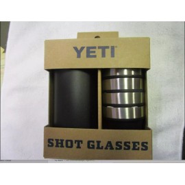 Yeti NEW Yeti Shot Glasses with Stack and Pack Carrying Case Storage Jar Black 5 Pcs