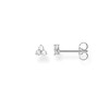 Thomas Sabo Single Stud Earrings White Stones 925 Sterling Silver
