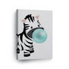 Smile Art Design Cute Zebra Animal Bubble Gum Art Teal