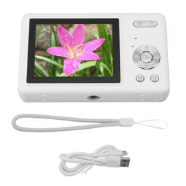 12MP 1080P Digital Camera, Pocket Camera for 16x Zoom and Auto Focus Vlogging Camera with 2.4 Inch TFT Screen, Type C Video Camera for Recording, Gift for (White)