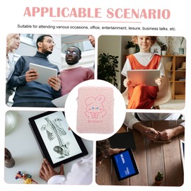 jojofuny Plush Cute Rabbit Laptop Sleeve Laptop Pouch Portable Lovely Cartoon Style Tablet Bag for Girls Students, 9.7-11 Inch, Pink