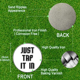 FINGER TEN Golf Ball Marker for Ladies Men Value 6 Pack, Golf Accessories Ballmarker Magnetic fit Golf Divot Tools Hat (Just White)