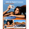 Digital Camera, 4K 64MP Autofocus Compact Camera with Dual Lens(White)