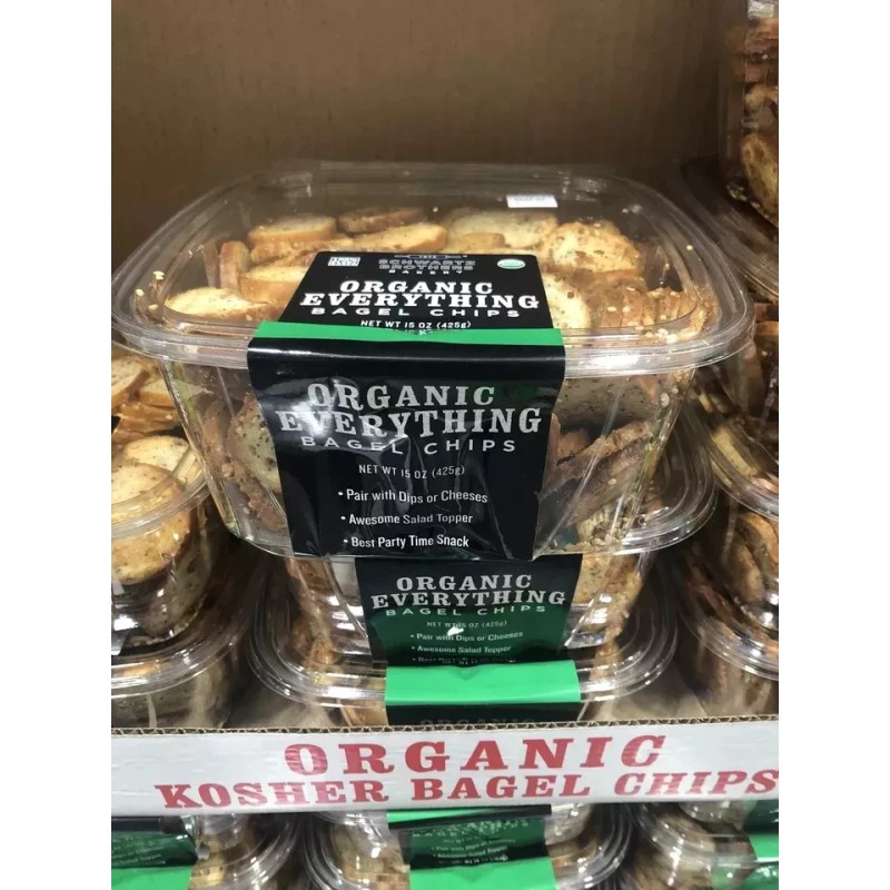 Barkery Organic Everything Bagel Chips 15 Oz, Schwartz Brothers Bakery