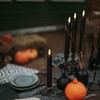 Mavandes Flameless Flickering Taper Candles Two Remote, 7.5 Inch Black