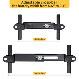 Car Battery Hold Down Kit, High-Strength Car Battery Crossbar with Heavy-Duty Clamps, Rust-Resistant Car Battery Holder with J-bolts (11inch/27cm bolts)