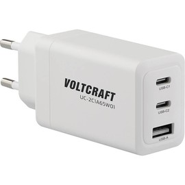 Voltcraft UC-2C1A65W01 USB Charger 65 W Socket, Indoor Output Current (Max) 3.25 A USB-C®, USB-A Number of Outputs