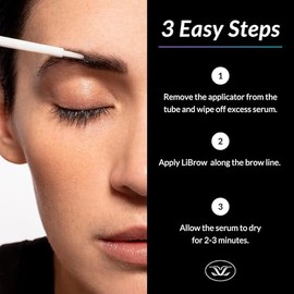 Suero para cejas LiBrow, para cejas más oscuras, pobladas y densas - apto para pieles sensibles y cejas finas y demasiado depiladas, vegano y libre de