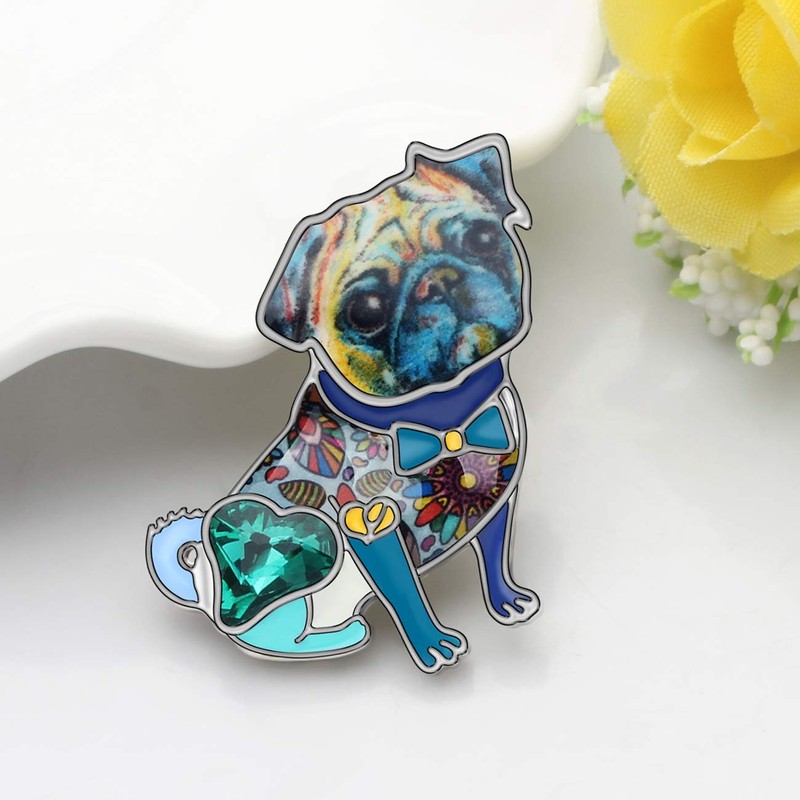 DUOWEI - Broche de aleación esmaltada con diamantes de imitación