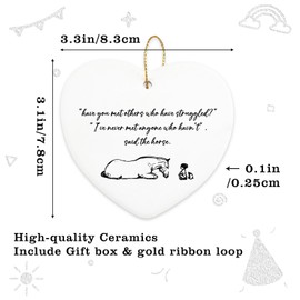 Gifts for Women Hanging Ornament Cartoon Themed Gifts for Cartoon Lovers Funny Birthday Gifts for Son Daughter Friendship Gift Long Distance Friend Gifts Christmas Ceramic Heart Keepsake