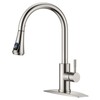 FORIOUS LED Kitchen Faucet with Pull Down Sprayer, Brushed Nickel,