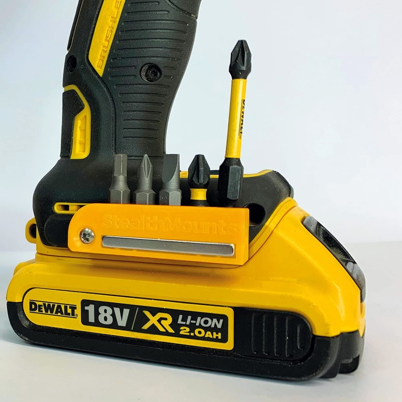 StealthMounts Yellow Dewalt XR & Flexvolt Magnetic Bit Holder |