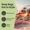 BEV HAT Stainless Steel Drink Covers (6 Pack), Wine Glass