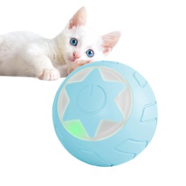 ZALBYUY Interactive Cat Ball Toy, Intelligent Cat Toys with LED Lights, Automatic Moving Rolling Ball for Indoor Cats, Cat Automatic Toy