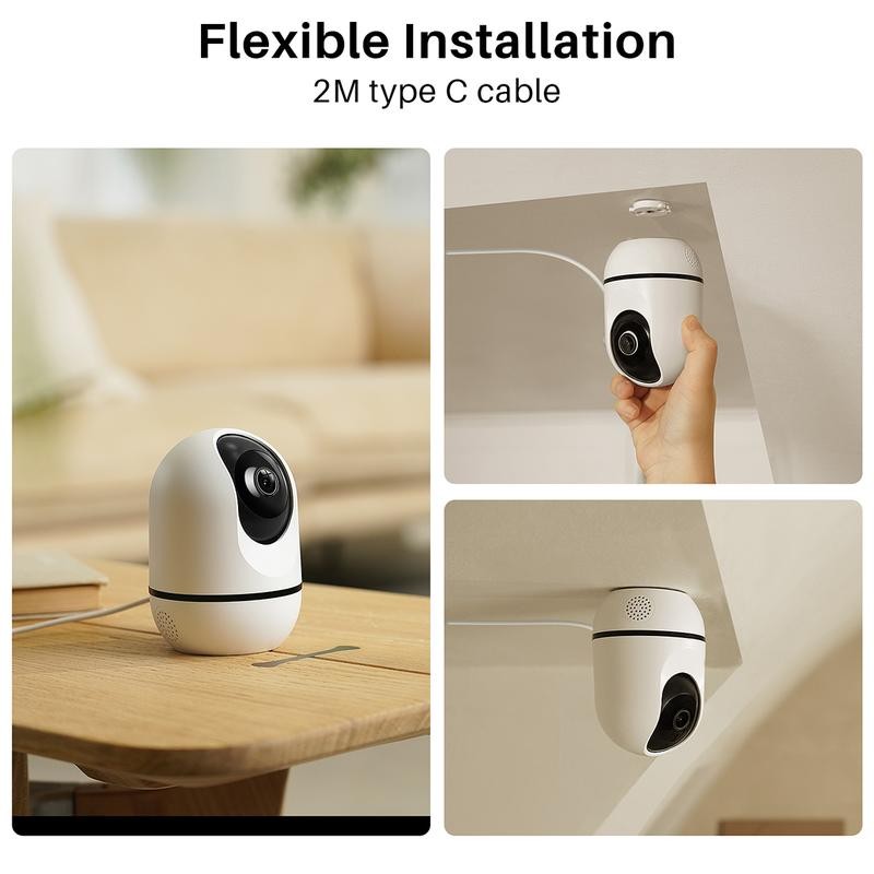 WUUK 4MP Indoor Security Camera for Home Surveillance, Wi-Fi Home