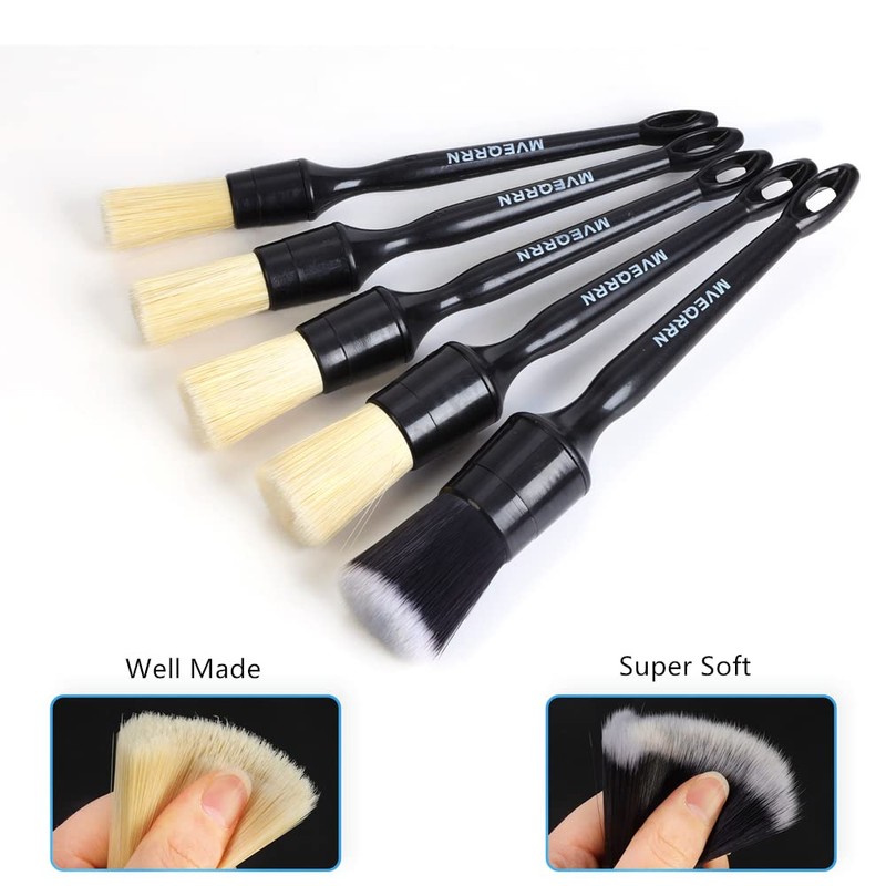 MVEQRRN Boars Hair Ultra Soft Detailing Brushes Set, 4 Pcs