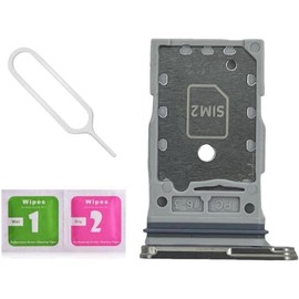 S24 Ultra Dual SIM Card Tray Slot Holder Replacement for   S24 Ultra 5G SM-S928U S928B/DS 6.8 inch with Sim Card Tray Open Eject Pin (Titanium Black) - Color: Titanium Gray