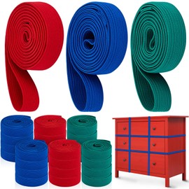 Wovnet 24 Pcs Variety Extra Large Moving Rubber Bands 42" 36" and 30" Rubber Straps Furniture Moving Supplies for Packing Pallets and Packing Blankets (Red,blue,green)