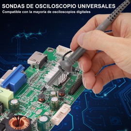 ZJchao Sonda de osciloscopio, 2 Puntas Sonda para Osciloscopio Atenuado 1x10 100MHZ, Punta para osciloscopio, P6100 sonda del osciloscopio BNC de precisión