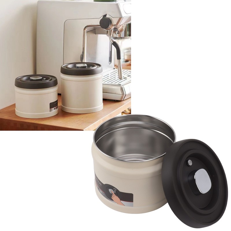 Vacuum Sealed Coffee Container 304 Stainless Steel Press Type Airtight