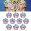 10Pcs Sewing Claw Diamond Fat Square Glass High Top Clothing