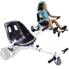 KKA Hoverboard seat Attachment for 6.5”-10” Hoverboard, go Kart Conversion kit, Accessory for self Balancing Scooter, Transform Your Hoverboard into a go cart (White)