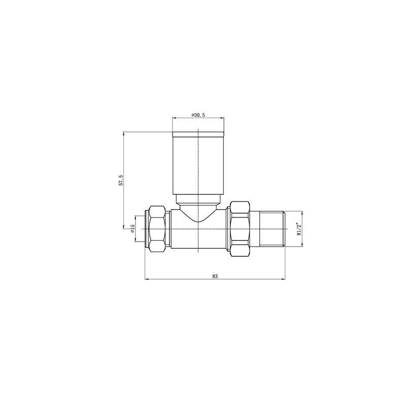 Keenware KRA-002 Straight Radiator & Towel Warmer Valves, Chrome