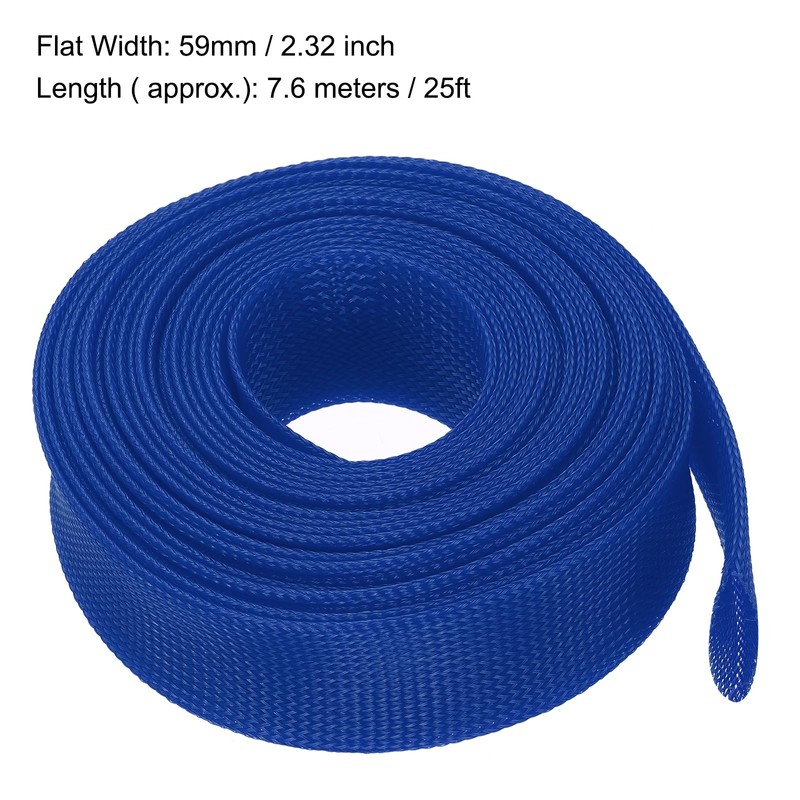 sourcing map Expandable Sleeving, 1.5-inch 25ft Cable Sleeve, Blue