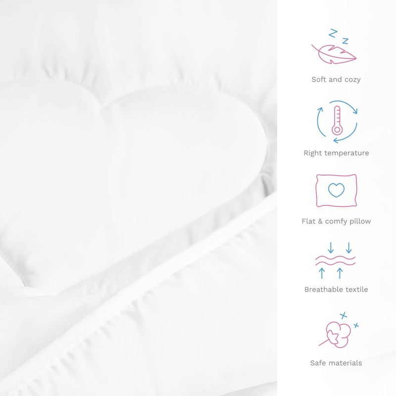 Baby Duvet Quilt 120x90 cm + Flat Pillow All Seasonal