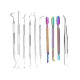 Motanar 10 Pcs 3D Printer Removal Cleaning Tool Kit, Metal Picks Set with Different Tips (Black-9 Picks and 1 Tweezers)