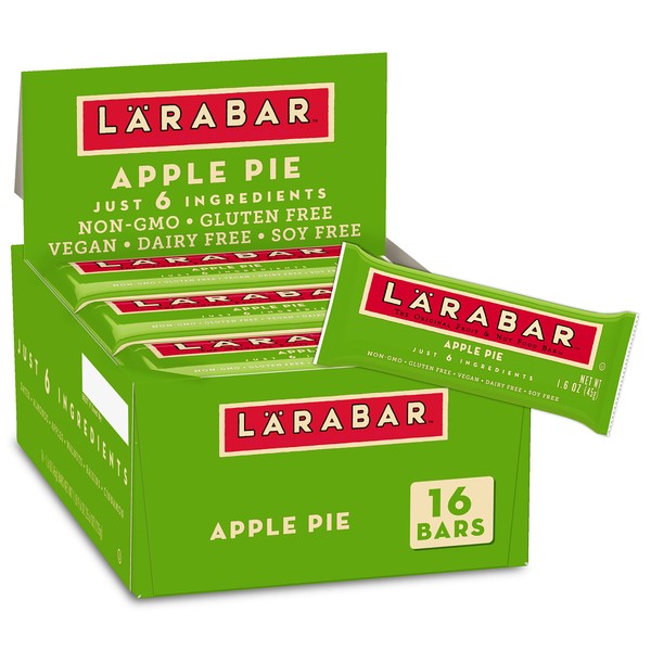 Larabar Apple Pie, Gluten Free Vegan Fruit & Nut Bar, 1.6 oz Bars, 16 Ct