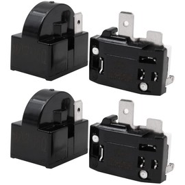 WANGCL 2PCS Compressor Start Relay 2Pin 15Ohm +2PCS Compressor Overload Protector 1/4HP for Refrigerator Repair