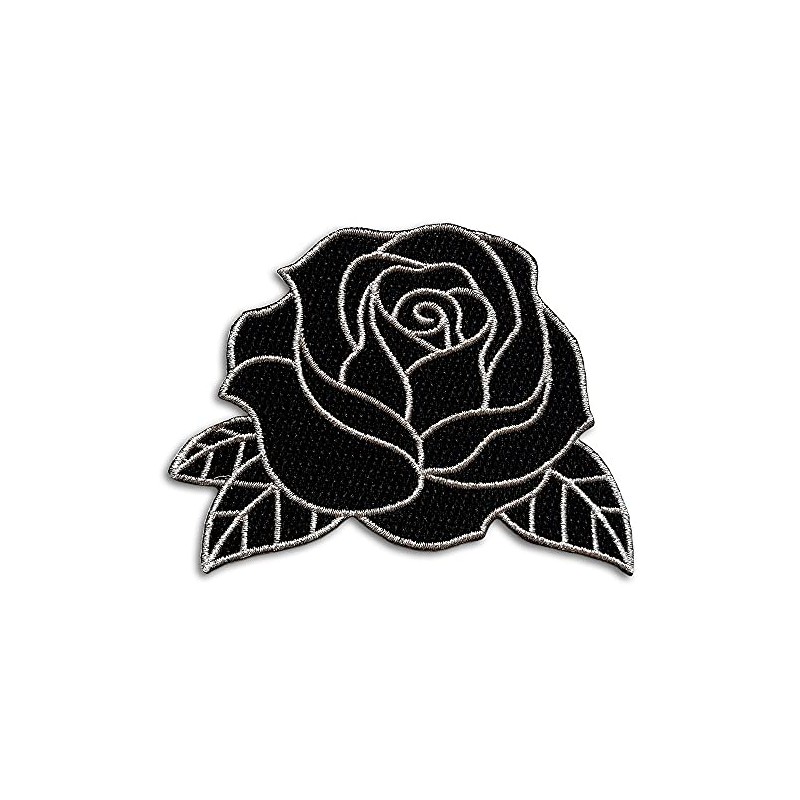 Pinsanity Black Rose Iron-On Embroidered Patch
