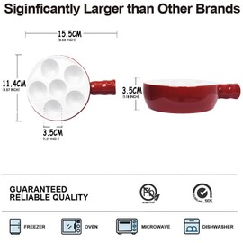 jinsongdafa Ceramic Escargot Plates Appetizer Dishes, Baked Snails,Baked Scallop(2-Pack) Brown 15.8CM with Handle Footed Dishes, Oven Safe Holes Set for Home Restaurant Hotel