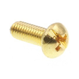 Prime-Line 9004082 Machine Screw, Round Head, Slotted/Phillips Combo, #10-32 X 1/2 in, Solid Brass, Pack of 25