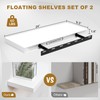 Fun Memories Floating Shelves, 9.3'' Deep Solid Pine Wood Wall