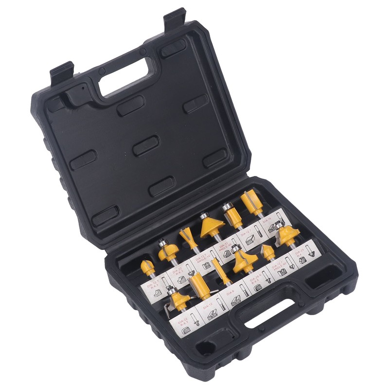 12PCS Router Bits 8mm Shank Carbide Blade Woodworking Milling Cutter