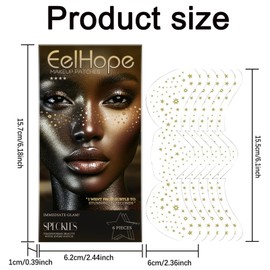 6PCS Glitter Freckles, Sparkle Freckles, Glitter Freckles Tattoo, Freckles Tattoo Stickers, Temporary Face Tattoo Stickers, Waterproof Makeup Stickers for Music Festivals Masquerade Party Decoration