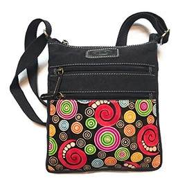 Macha Ethnic Cotton Bag with Colorful Prints and Leather Inserts Cotton and Leather Shoulder Bag for Women Ethnic Indian Colorful, black