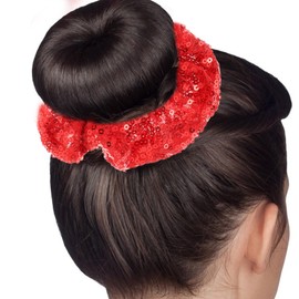 Luxshiny Christmas Hair Scrunchies 2pcs Shiny Sequin Hair Scrunchies Hairbands Elastic Hair Bands Hair Ropes Stretchy Hair Ties Ponytail Holder, Christmas Hair Accessories for Women Girls